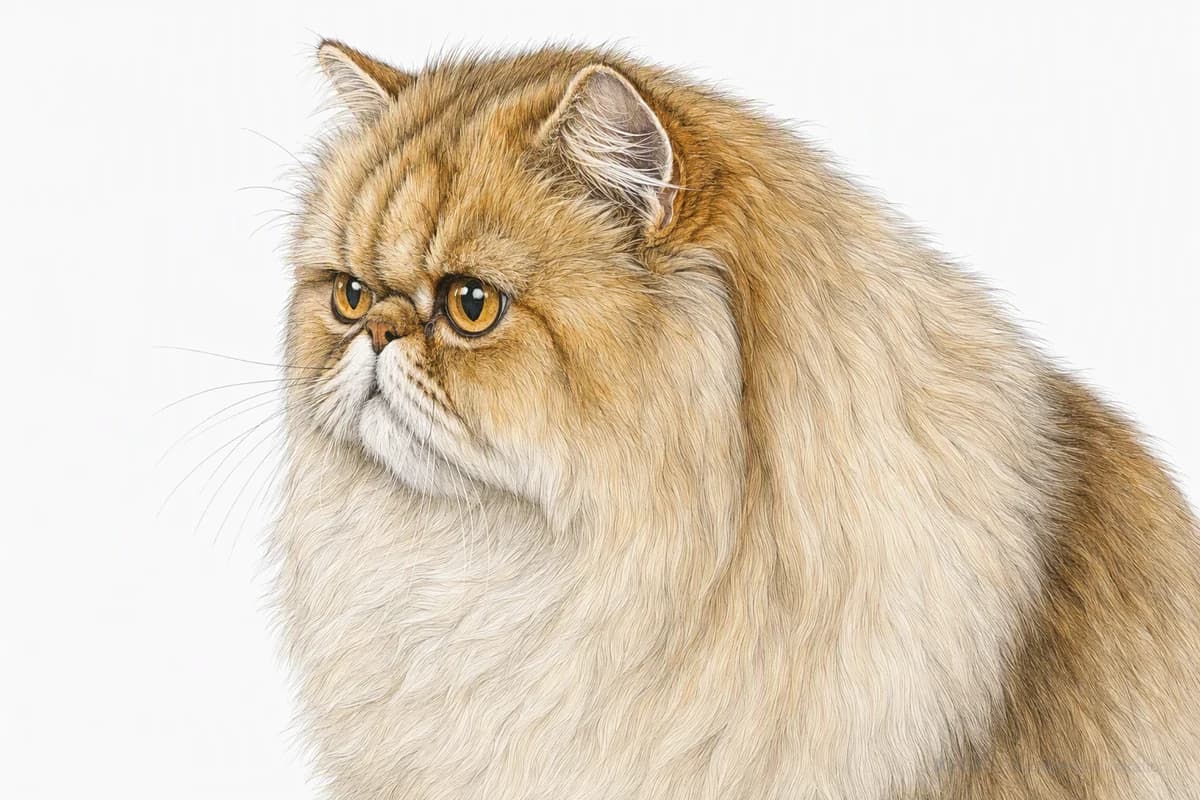 Original XPET engraving and watercolor illustration of Persian: a head and coat detail study.