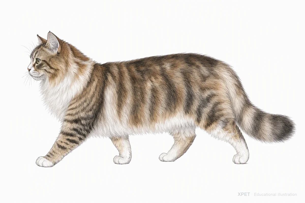 Original XPET engraving and watercolor illustration of Ragamuffin: a natural movement study.