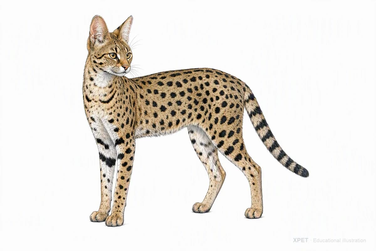 Original XPET engraving and watercolor illustration of Savannah: a complete three-quarter standing view.