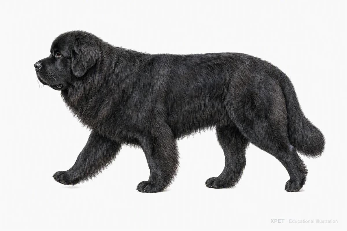 Original XPET engraving and watercolor illustration of Newfoundland: a natural movement study.