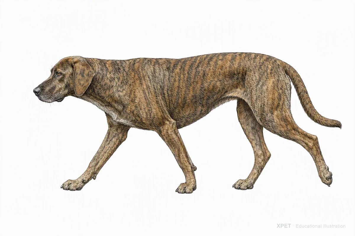 Original XPET engraving and watercolor illustration of Plott: a natural movement study.